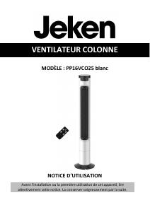Mode d’emploi Jeken PP16VCO25 Ventilateur