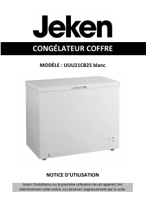 Mode d’emploi Jeken UUU21CB25 Congélateur