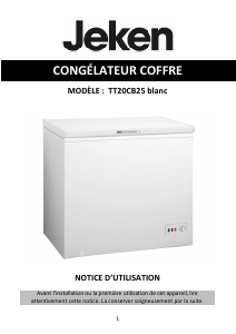 Mode d’emploi Jeken TT20CB25 Congélateur