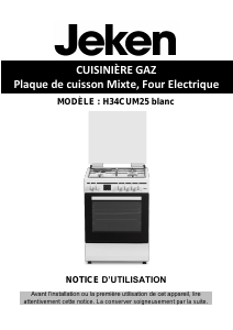 Mode d’emploi Jeken H34CUM25 Cuisinière