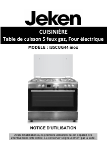 Mode d’emploi Jeken I35CUG44 Cuisinière
