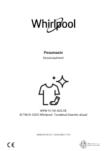 Kasutusjuhend Whirlpool WPM 911W ADS EE Pesumasin