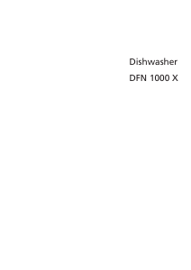 Manual BEKO DFN 1000 X Dishwasher