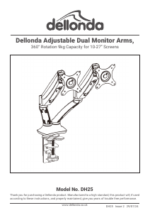 Manual Dellonda DH25 Monitor Mount