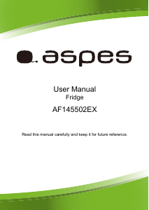 Bruksanvisning Aspes AF145502EX Kyl-frys