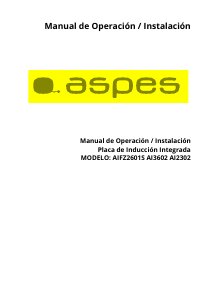 Handleiding Aspes AI3602 Kookplaat