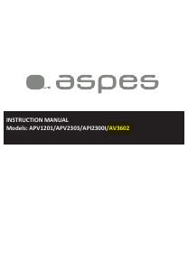 Handleiding Aspes AV3602 Kookplaat