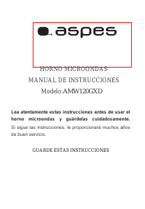 Manual de uso Aspes AMW120GXD Microondas