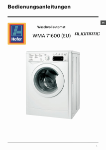 Bedienungsanleitung Aliomatic WMA 71600 (EU) Waschmaschine