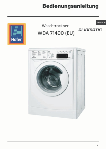 Bedienungsanleitung Aliomatic WDA 71400 (EU) Waschtrockner