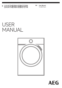 Manual AEG T6DBG720N Dryer