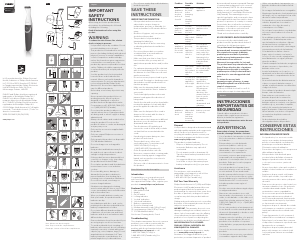 Mode d’emploi Philips BRT387 Tondeuse bikini