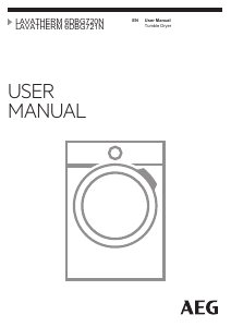 Manual AEG T6DBG721N Dryer