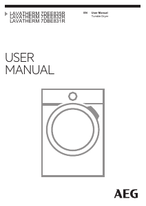 Manual AEG T7DBE831R Dryer