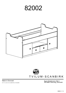 Руководство Tvilum 82002 Каркас кровати