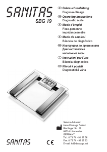 Manual Sanitas SBG 19 Scale