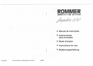 Manual de uso Rommer Jupiter 650 Lavadora