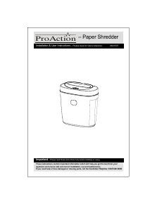 Manual ProAction VS838C Paper Shredder