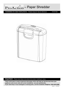 Manual ProAction OS601S-10L Paper Shredder