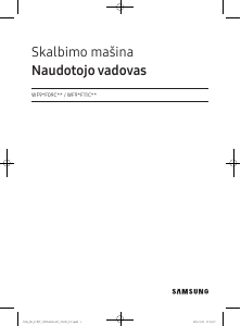 Vadovas Samsung WF90F09C4S Skalbimo mašina