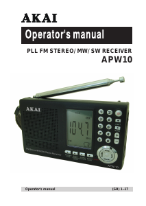 Mode d’emploi Akai APW10 Radio