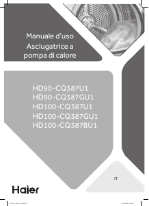 Manuale Haier HD100‐CQ387GU1 Asciugatrice
