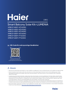 Bedienungsanleitung Haier HMK1P-800Y-NT420X2 Lumenia Solarmodul