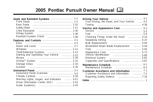 Bruksanvisning Pontiac Pursuit (2005)