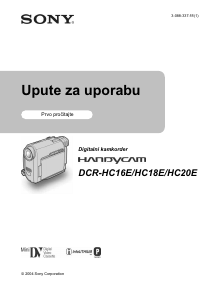Priručnik Sony DCR-HC20E Videokamera
