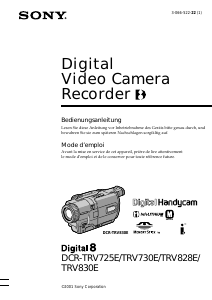 Mode d’emploi Sony DCR-TRV830E Caméscope