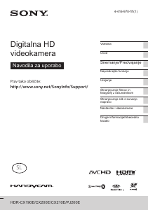 Priročnik Sony HDR-CX200E Prenosna kamera