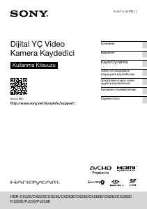 Kullanım kılavuzu Sony HDR-CX220E Kaydedici kamera