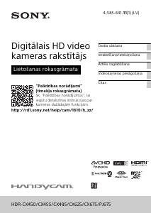Rokasgrāmata Sony HDR-CX450 Videokamera