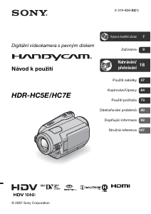Manuál Sony HDR-HC7E Videokamera