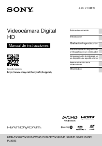 Manual de uso Sony HDR-PJ320E Videocámara