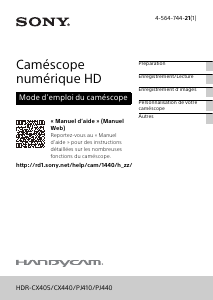 Mode d’emploi Sony HDR-PJ410 Caméscope