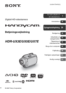 Brugsanvisning Sony HDR-UX3E Videokamera