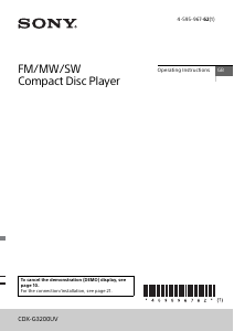 كتيب أس سوني CDX-G3200UV راديو سيارة