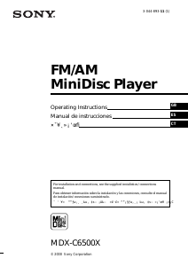 Manual Sony MDX-C6500X Car Radio