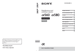 Bruksanvisning Sony Alpha DSLR-A560L Digitalkamera