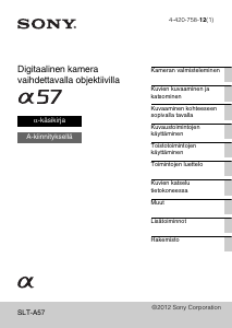 Käyttöohje Sony Alpha SLT-A57Y Digitaalikamera