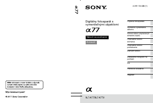 Návod Sony Alpha SLT-A77K Digitálna kamera