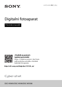 Priročnik Sony Cyber-shot DSC-HX90V Digitalni fotoaparat