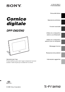Manuale Sony DPF-D92 Cornice digitale