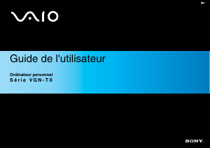 Mode d’emploi Sony Vaio VGN-TX2HP Ordinateur portable