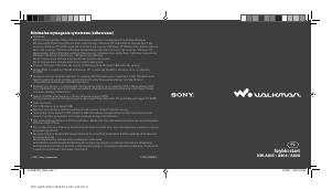 Instrukcja Sony NW-A805 Walkman Odtwarzacz Mp3