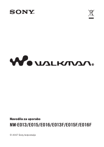 Priročnik Sony NW-E013 Walkman Predvajalnik MP3