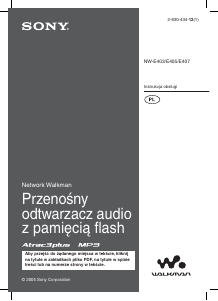 Instrukcja Sony NW-E407 Walkman Odtwarzacz Mp3