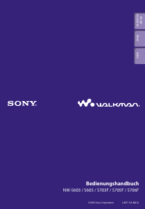 Bedienungsanleitung Sony NW-S706F Walkman Mp3 player