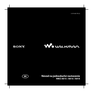Návod Sony NWZ-A818 Walkman Mp3 prehrávač